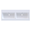 Arcqua Mira Lavabo encastré - 121x46x1.5cm - double bassin - sans trou de robinet - marbre de synthèse - blanc brillant SW1581366