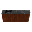 Mondiaz JOYA-DLUX Meuble de salle de bains 101.6cm - arrondi droit couleur Ruby - Vasque FAYE position Gauche 1 trou de robinet couleur Lava SW1423654