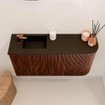 Mondiaz JOYA 81.6cm toiletmeubel - ronding rechts kleur Ruby - Wastafel FAYE positie Links 1 kraangat kleur Urban. SW1421827
