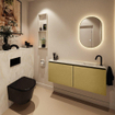 MONDIAZ TURE-DLUX Meuble toilette - 120cm - Oro - EDEN - vasque Ostra - position droite - 1 trou de robinet SW1104992