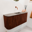 Mondiaz JOYA-DLUX 93.2cm toiletmeubel - ronding links en rechts kleur Ruby - Wastafel FAYE positie Midden Zonder kraangat kleur Oza. SW1425555