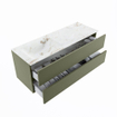 MONDIAZ VICA-DLUX Ensemble meuble de salle de bains - 130cm - meuble bas army - 2 tiroirs - lavabo encastré cloud gauche - sans trous de robinet - version haute 60cm - frape SW1088714