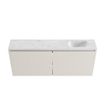 MONDIAZ TURE-DLUX Meuble de toilettes 120 cm Linen. Lavabo EDEN Opalo position droite. Sans trou de robinet. SW1104395