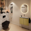 MONDIAZ TURE-DLUX Meuble toilette - 60cm - Oro - EDEN - vasque Glace - position droite - sans trou de robinet SW1103447