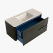 Mondiaz CIRO-DLUX Badkamermeubelset - 110x45x50cm - Solid surface wastafel Meli - 1 wasbak Midden - zonder kraangaten - 2 lades - Shadow SW1532286