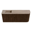 Mondiaz JOYA-DLUX Meuble de salle de bains - 101,6 cm - arrondi droit couleur Noyer - Vasque FAYE position Gauche Sans trou de robinet couleur Saba SW1424676