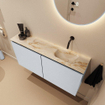 MONDIAZ TURE-DLUX 100cm meuble de toilettes Clay. EDEN lavabo Frappe position droite. Sans trou de robinet. SW1102698
