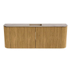 Mondiaz JOYA-DLUX 113.2cm toiletmeubel - ronding links en rechts kleur Oak - Wastafel FAYE positie Midden 1 kraangat kleur Arena. SW1423905