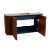 Mondiaz JOYA-DLUX 83.2cm meuble de salle de bains sous lavabo - arrondis gauche et droite couleur Ruby - Vasque FAYE position Milieu 1 trou de robinet couleur Saba. SW1425638