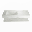 Mondiaz ALAN-DLUX Ensemble de meuble - 110cm - meuble Opalo mat - 0 tiroirs - Lavabo Cloud Opalo suspendu - vasque Gauche - 0 trous de robinet SW809128