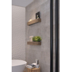 Looox Wooden Collection Rangement Salle de bains 120x10x10cm chêne noir avec fond noir mat SW73146