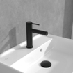 Villeroy & Boch Loop & Friends ensemble de robinet à une poignée avec bonde de vidage à tirette - noir mat SW974128