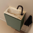 MONDIAZ TURE-DLUX Meuble toilette - 40cm - Army - EDEN - vasque Frappe - position gauche - 1 trou de robinet SW1102673