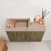 Mondiaz JOYA-DLUX 60cm toiletmeubel - kleur Dusk - Wastafel FAYE positie Links 1 kraangat kleur Arena. SW1425729