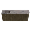 Mondiaz JOYA-DLUX 111.6cm toiletmeubel - ronding rechts kleur Shadow - Wastafel FAYE positie Links Zonder kraangat kleur Sombra. SW1425233