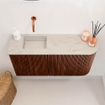Mondiaz JOYA-DLUX 81.6cm toiletmeubel - ronding rechts kleur Ruby - Wastafel FAYE positie Links Zonder kraangat kleur Opalo. SW1423750