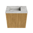 Mondiaz JOYA-DLUX 40cm toiletmeubel - kleur Oak - Wastafel FAYE positie Links 1 kraangat kleur Glace. SW1421937