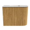 Mondiaz JOYA-DLUX 51.6cm toiletmeubel - ronding rechts kleur Oak - Wastafel FAYE positie Links 1 kraangat kleur Ostra. SW1422209