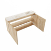 MONDIAZ TURE-DLUX Meuble toilette - 100cm - Washed Oak - EDEN - vasque Frappe - position droite - 1 trou de robinet SW1103086