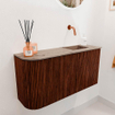 Mondiaz JOYA-DLUX 81.6cm toiletmeubel - ronding links kleur Ruby - Wastafel FAYE positie Rechts Zonder kraangat kleur Arena. SW1425307