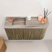 Mondiaz JOYA-DLUX 71.6cm toiletmeubel - ronding rechts kleur Dusk - Wastafel FAYE positie Links 1 kraangat kleur Oza. SW1426004
