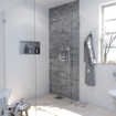 Saniclass Bellini Inloopdouche scharnierbevestiging 30x200cm 8mm veiligheidsglasanti kalk chroom SHOWROOMMODEL SHOW23433