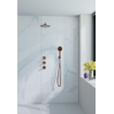 Fortifura Nebbio Ensemble de douche pluie - robinet encastré - élément encastré - coude mural de raccordement - flexible de douche lisse - douchette ronde - bras mural 35cm - pomme de tête 30cm - cuivre brossé PVD (cuivre) SW1237507
