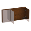 BRAUER Impress spiegelkast - 140x70x15cm - zonder verlichting - met 3 dubbelzijdige spiegeldeuren - lamellen eiken bruin SW1199018