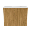 Mondiaz JOYA 50cm meuble de toilette - couleur Oak - Vasque FAYE position Droite 1 trou de robinet couleur Talc SW1421095