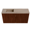 Mondiaz JOYA-DLUX 80cm toiletmeubel - kleur Ruby - Wastafel FAYE positie Links Zonder kraangat kleur Saba. SW1425587