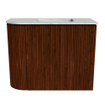 Mondiaz JOYA-DLUX Meuble de toilette 51,6cm - arrondi gauche couleur Ruby - Lavabo FAYE position Droite 1 trou de robinet couleur Opalo. SW1423747