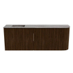 Mondiaz JOYA-DLUX 111.6cm toiletmeubel - ronding rechts kleur Walnut - Wastafel FAYE positie Links Zonder kraangat kleur Oza. SW1424595