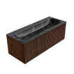 MONDIAZ KURVE-DLUX 120cm Meuble salle de bain - couleur Walnut - 1 tiroir - vasque BIG LARGE centre - sans trou de robinet - couleur Lava SW1137267