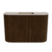 Mondiaz JOYA-DLUX 63.2cm toiletmeubel - ronding links en rechts kleur Walnut - Wastafel FAYE positie Midden Zonder kraangat kleur Arena. SW1424371