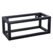 Differnz Ravo kit lave-mains - 38.5x18.5x25cm - Rectangulaire - 1 trou de robinet - Robinet droit mat doré - avec cadre noir - Céramique blanche SW373193