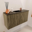 Mondiaz JOYA-DLUX 80cm meuble de salle de bains - couleur Dusk - Vasque FAYE position Milieu 1 trou de robinet couleur Lava. SW1423233