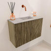 Mondiaz JOYA-DLUX 60cm meuble de toilette - couleur Dusk - Vasque FAYE position Milieu Sans trou de robinet couleur Glace. SW1423175