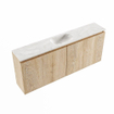 MONDIAZ TURE-DLUX meuble de toilettes 120 cm Washed Oak. Lavabo EDEN Ostra position milieu. Avec 1 trou de robinet. SW1105159