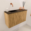 Mondiaz JOYA 70cm meuble de toilette - couleur Chêne - Vasque FAYE position Gauche Sans trou de robinet couleur Urban SW1421203