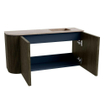 Mondiaz JOYA-DLUX Meuble de toilette 81,6cm - arrondi gauche couleur Shadow - Vasque FAYE position Droite Sans trou de robinet couleur Saba SW1425144