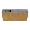 Mondiaz JOYA-DLUX 100cm toiletmeubel - kleur Oak - Wastafel FAYE positie Links Zonder kraangat kleur Oza. SW1424135