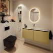 MONDIAZ TURE-DLUX Meuble toilette - 120cm - Oro - EDEN - vasque Opalo - position centrale - sans trou de robinet SW1104448