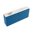 MONDIAZ TURE-DLUX Meuble toilette - 120cm - Jeans - EDEN - vasque Frappe - position gauche - 1 trou de robinet SW1102815