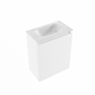 MONDIAZ TURE-DLUX Meuble toilette - 40cm - Talc - EDEN - vasque Opalo - position centrale - sans trou de robinet SW1104133