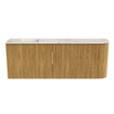 Mondiaz JOYA-DLUX 111.6cm toiletmeubel - ronding rechts kleur Oak - Wastafel FAYE positie Links Zonder kraangat kleur Frappe. SW1421916