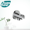 FugaFlow Eccelente Sobrado Coude pour flexible de douche avec rosace ronde Inox brossé SW1123181