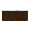 Mondiaz JOYA-DLUX Meuble de salle de bains - 103.2cm - arrondi gauche et droite couleur Walnut - Vasque FAYE position Milieu 1 trou de robinet couleur Frappe SW1422327