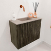 Mondiaz JOYA-DLUX Meuble de salle de bains 50cm - couleur Shadow - Vasque FAYE position Gauche Sans trou de robinet couleur Saba SW1425099