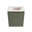 MONDIAZ TURE-DLUX Meuble toilette - 40cm - Army - EDEN - vasque Frappe - position centrale - sans trou de robinet SW1102667