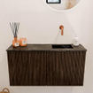 Mondiaz JOYA-DLUX 80cm meuble de salle de bains - couleur Walnut - Vasque FAYE position Droite Sans trou de robinet couleur Lava. SW1422427